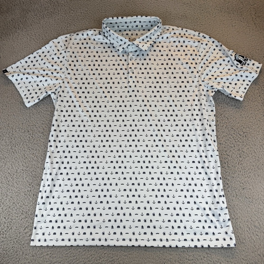 Swannies Golf Polo Shirt All Over Print Sailor Hamburger Beer Men's Size Xl‎